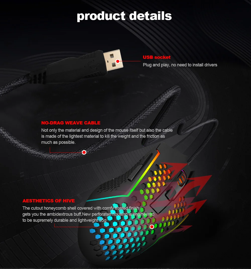 Buy Redragon Reaping M987K Ultralight Lightweight RGB Gaming Mouse