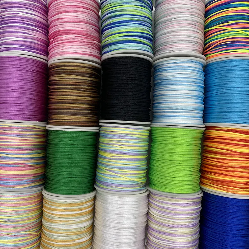 Nylon String 1.0mm 2.0mm Chinese Knot Tassel Satin Rope Bracelet Woven String DIY Necklace Bracelets Cord