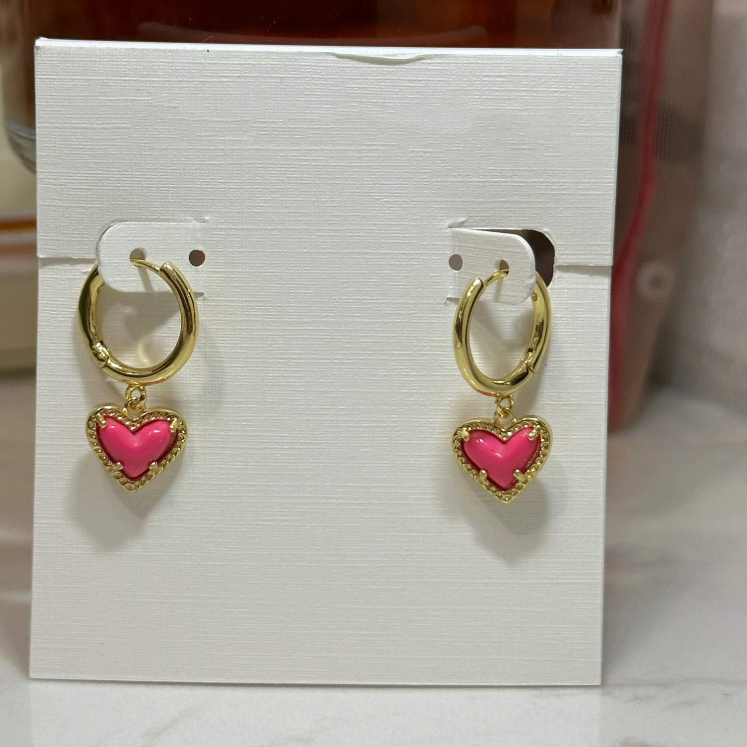 YEEVAA Heart Huggie Crystal Stone Drusy Hoop Earrings for Women Girls Fashion Jewelry, Unique Gifts 2