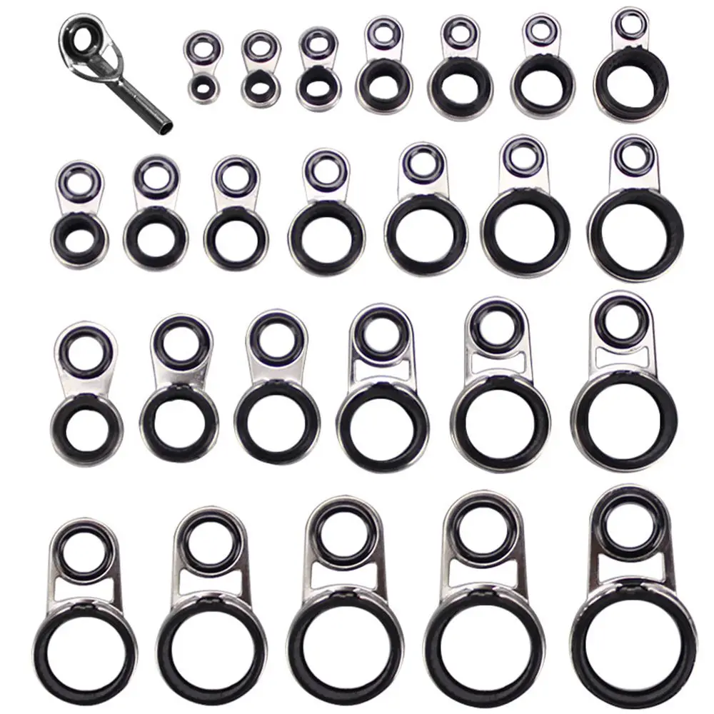 

Steel 7mm-15mm Internal diameter O Ring Tip Repair Kit Fishing Rod Guide Eye Ceramic Ring Tackle Box Accessories