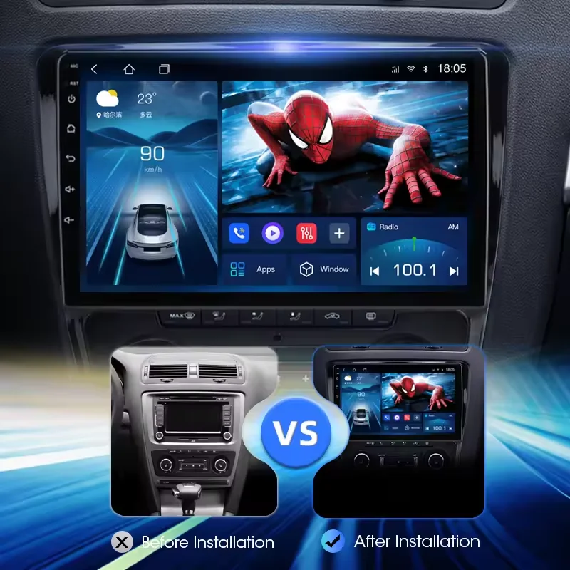 Srnubi 2 Din Android Qualcomm 8 Core Radio de coche para SKODA Octavia 2 A5 2008-2013 reproductor de vídeo Multimedia navegación Carplay 3