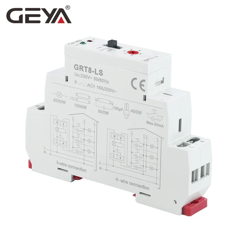 GEYA GRT8-LS/LM Staircase Switch Automatic Delay off Light Switch AC230V Relay 16A Light Control Relay Staircase Timer Switch