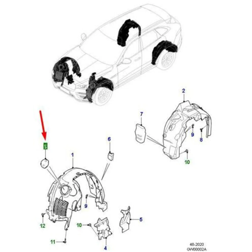 Car Front Wheelarch Closing Panel For Jaguar XF F-Pace XE T2H6589