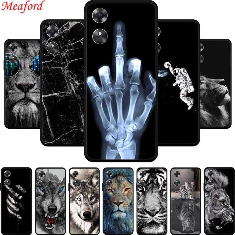Cool Animal Design Black Edge Silicone Soft Phone Cover Case