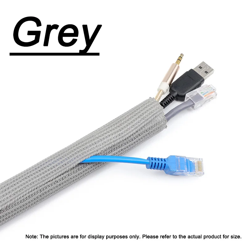 PET Braided Self-Closing Cable Sleeve - High-Protection, Wear-Resistant Insulated Wire Organizer