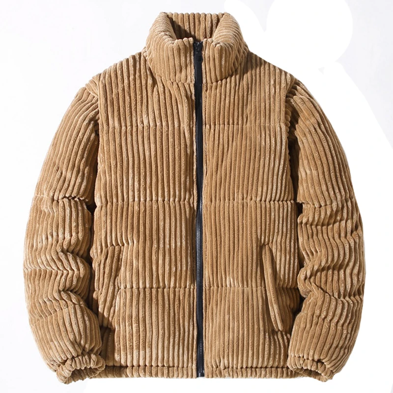 

Men Parkas Thick Warm Streetwear Cotton Coat Mens Stand Collar Solid Color Zipper Winter Coat Men Outwear Fashion Winter Jacket