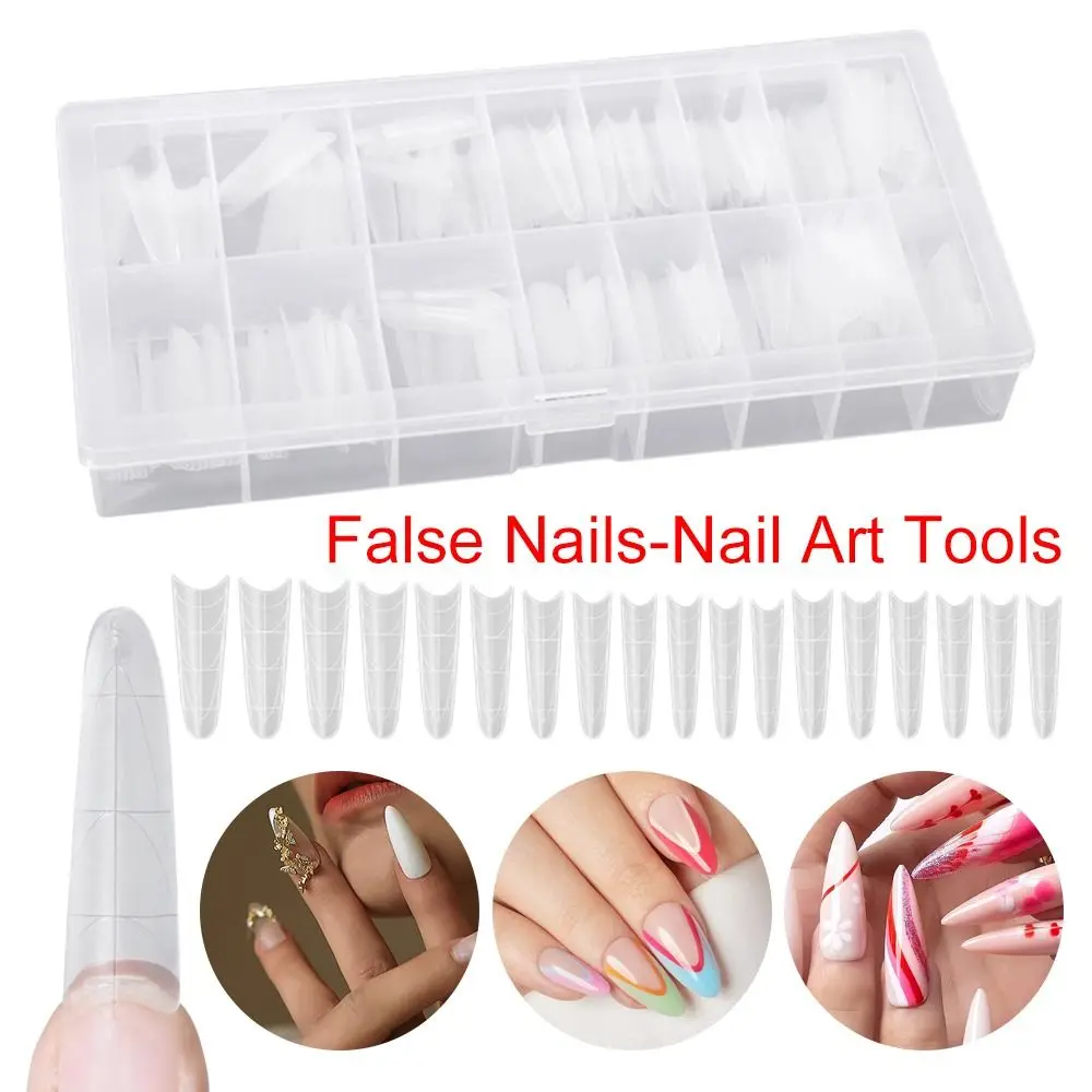 Traceless 100/360pcs False Nails Ultra-Thin No-Trace Nail Patch Long Oval Scratch Free Nail Art Tools Scale Line