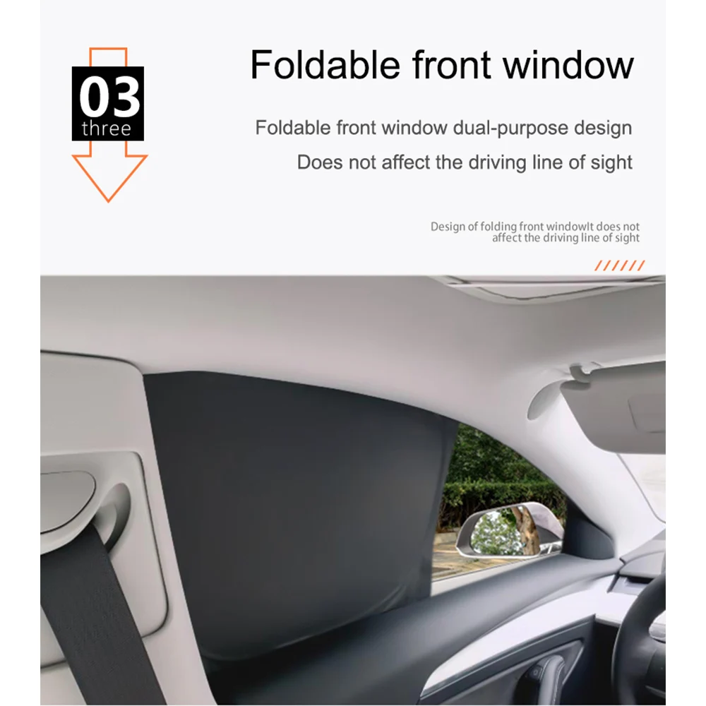 Car Sun Shade for Tesla Model 3 Y 2017-2024 Windshield Sunshade Cover Protector Front Side Window Privacy Blind Shading Kids