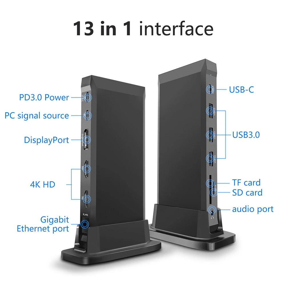 13 in 1 Docking Station Tipo C Type USB Hub 3 0 2 Extensor Splitter