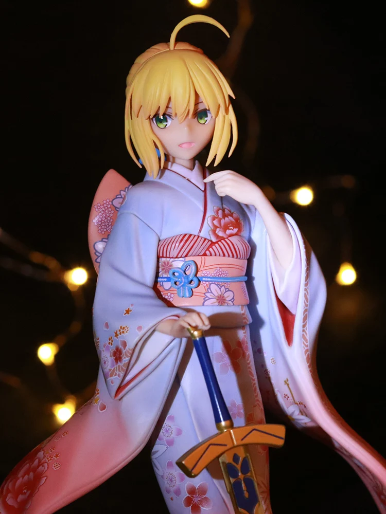 

25cm Fate Stay Night Saber Kimono Ver. 1/7 Scale Action Figure Saber Sexy Girl Anime Figure Saber Figurine Collectible Model Toy