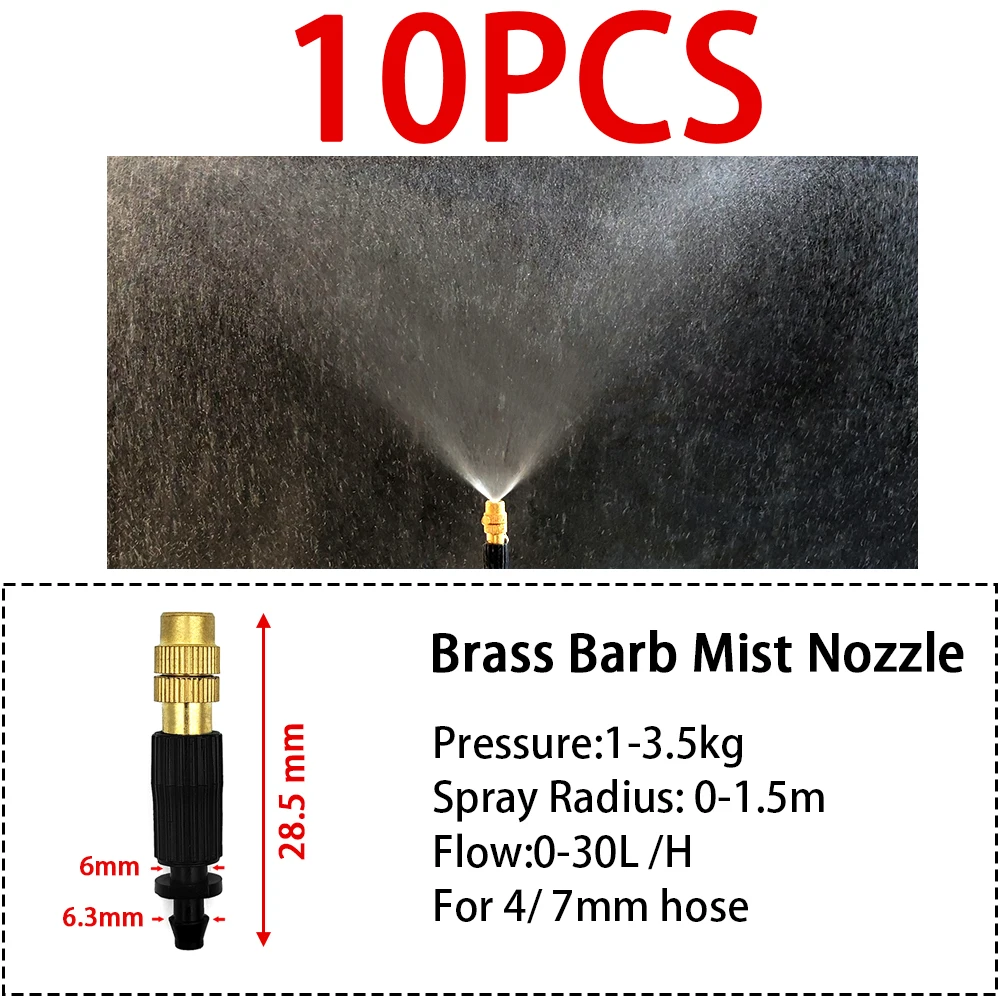WUJIE Gewächshaus-Bewässerungssprinkler Tropfer Tropfbewässerung Garten Verstellbare Nebel-Emitter Pfahl-Mikrosprüh-Rotationsdüse – Detail 8