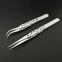 Industrial Tweezers Electronics Anti-static Curved Straight Tip Precision Stainless DIY Hand Tools Sets Forceps Phone Repair 1