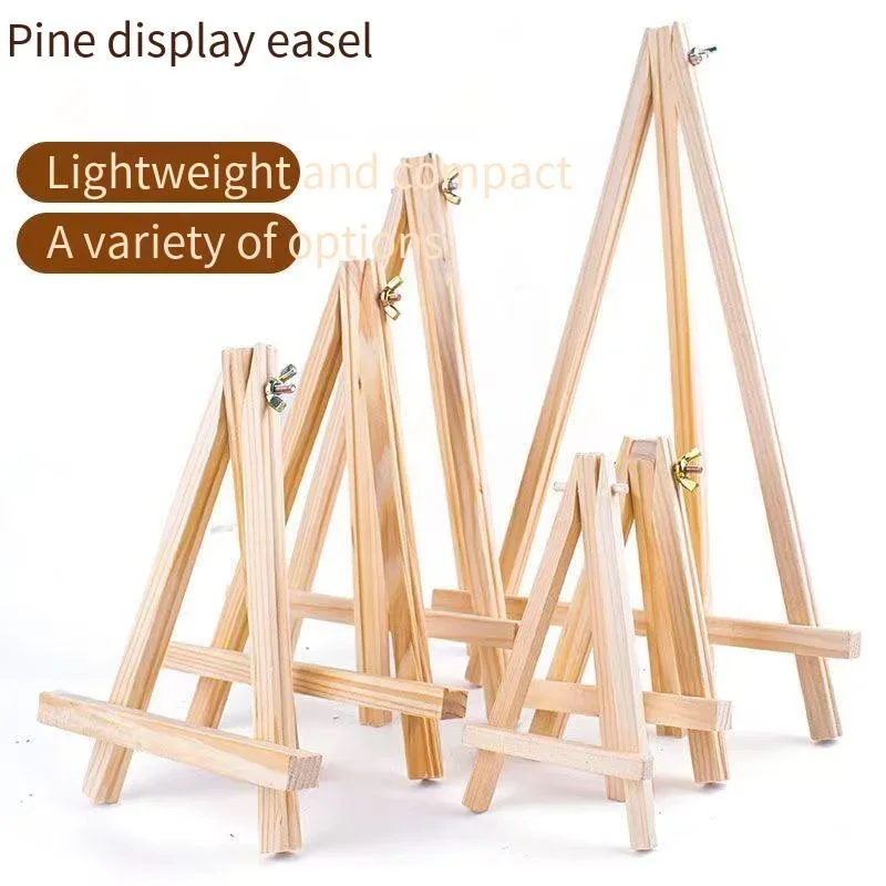 2PCS Mini Blank Canvas Painting Acrylic Paint Easel Art Supplies Artist Stationery Kids Gifts Picture Stand Cell Phone Holder 2pcs canvas easel set white blank stretched canvas with wooden easel canvas panel boards for artist painting business wedding