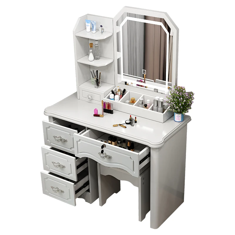 Luxury Vintage Vanity Table Nordic Classic Drawer Storage Vanity Desk European Multifunctional Table Maquillage Furniture