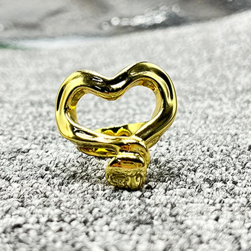 Best Sellers2022 New Fit Fashion Plated 925 Silver Heart Series 14K Gold Charm Ring Niche Jewelry Gifts