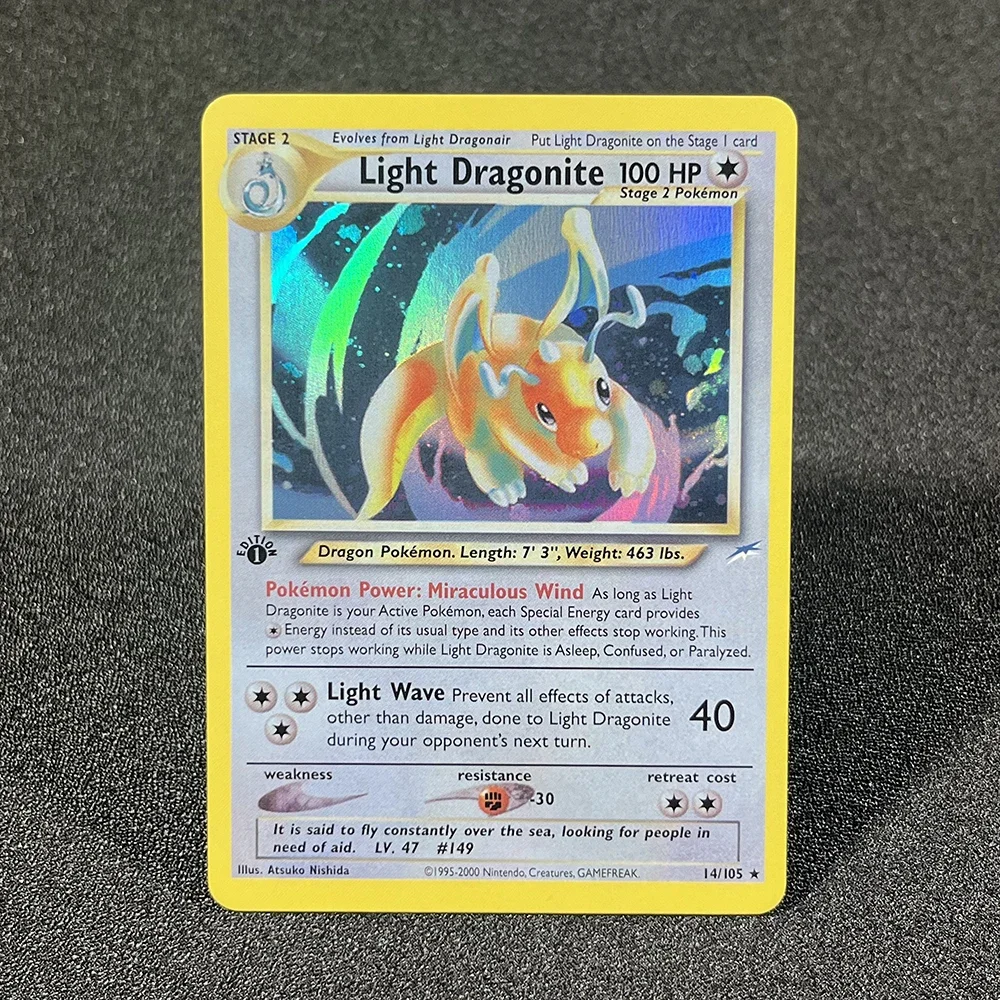 thumbnail image 1 of Pokémon Foil Flash Cards Neo Destiny Shining Charizard Mewtwo Light Dragonite Dark Gengar Customized Cards Game PTCG Proxy, 1 of 5