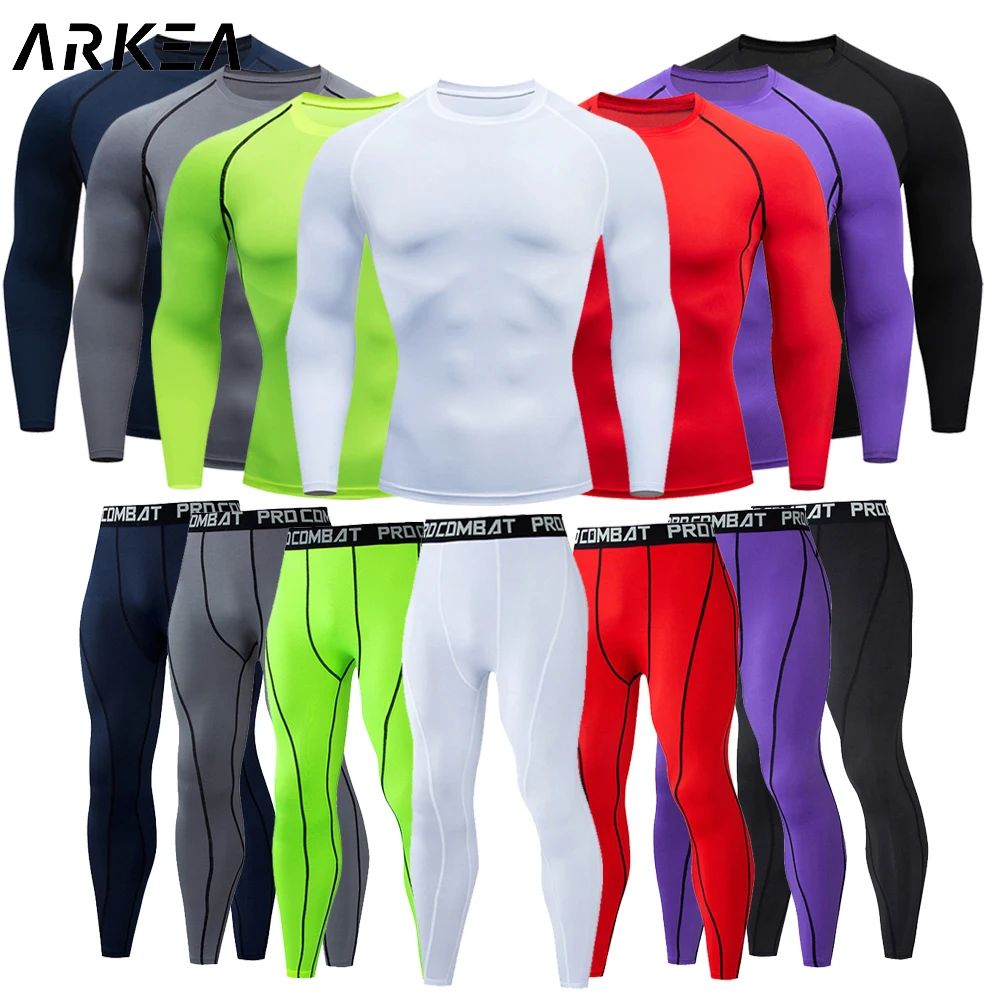 

Спортивный костюм 2023, мужские комплекты для бега, быстросохнущие эластичные компрессионные колготки для бега и баскетбола, спортивная одежда, спортивный костюм для бега и фитнеса