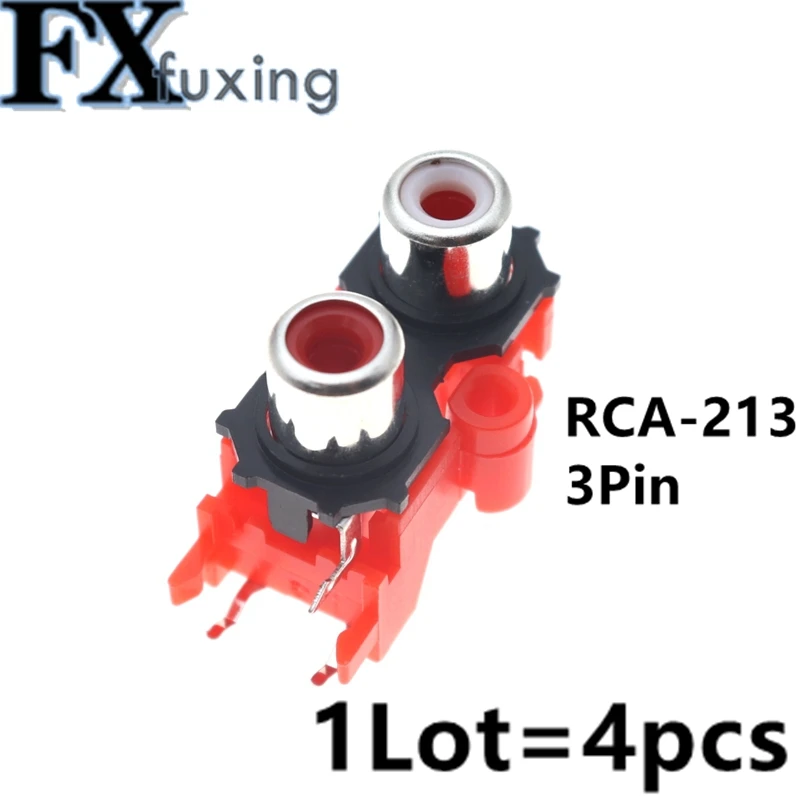 2/4 Pz Rca-213 Connettore Rca Di Alta Qualità 2 Fori Rosso Bianco Stereo Audio Jack 90/180 Gradi Sigillato Av Audio Femmina Presa Di Ingresso