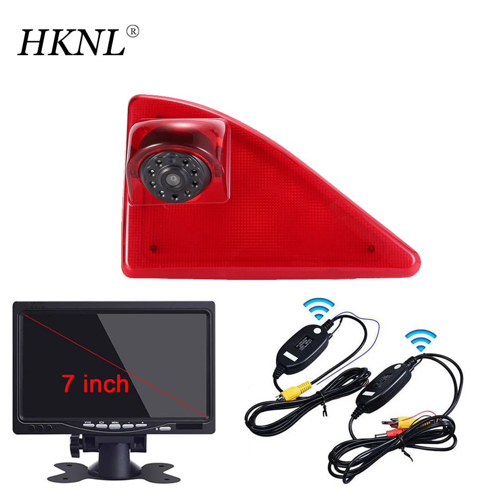 

HKNL Car Rear View Camera 7"Monitor+2.4GHZ Wireless For Opel Vauxhall Movano Renault Master Nissan NV400 2010 Brake Light Kasten