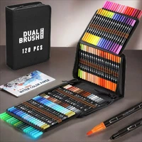 Dual Tip Marker Set: Fineliner & Brush Tips, Felt Pens – Art Markers for Watercolour, Calligraphy & Drawing 1