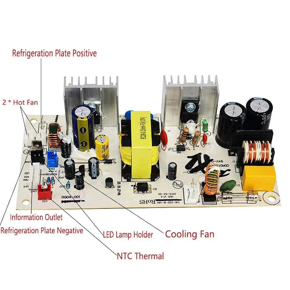 Original DQ04-001-D KERONG Red Wine Cabinet Circuit Board DQ04-006D Dual Chip Refrigerator Power Supply Main Board AC220V 70W