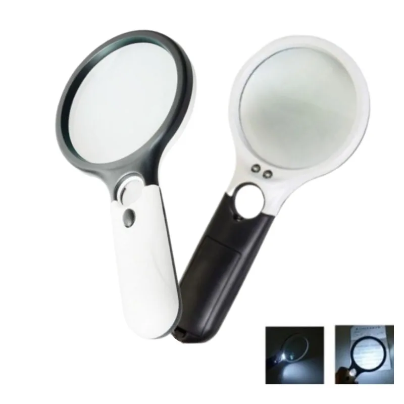 3LED Light 45X Handheld Magnifier Reading Magnifying Glass Jewelry Loupe KW 100 Satisfaction