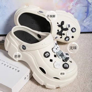 Women's Shoes 7cm Platform Sandals Casual Korean-style High Quality Garden Shoes Unique Non-slip Beach Shoes Fashion Hole Shoes 1