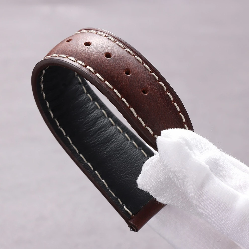 Vintage Calfskin Oil-Wax Watch Strap with Universal Butterfly Buckle