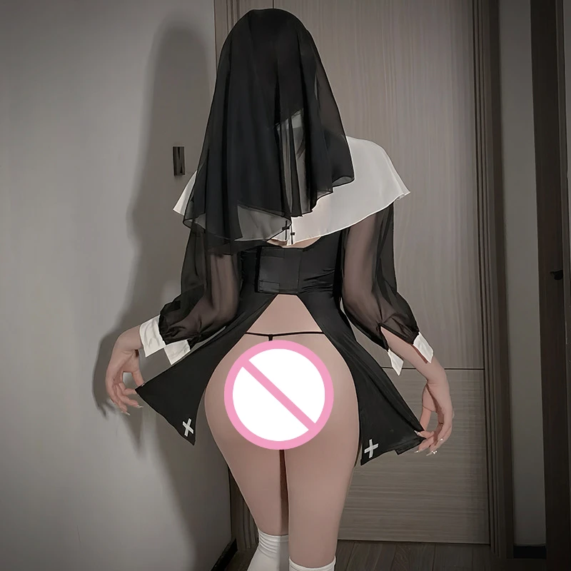 Women Lingerie Roleplay Nun Uniform Cosplay Costumes Outfit