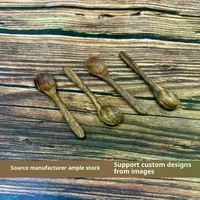 Vaisselle de cuisine, ustensile de cuisine rond en bois, cuillères à soupe antiadhésives à Long manche en bambou naturel, cuillères à sucre, thé et miel 2