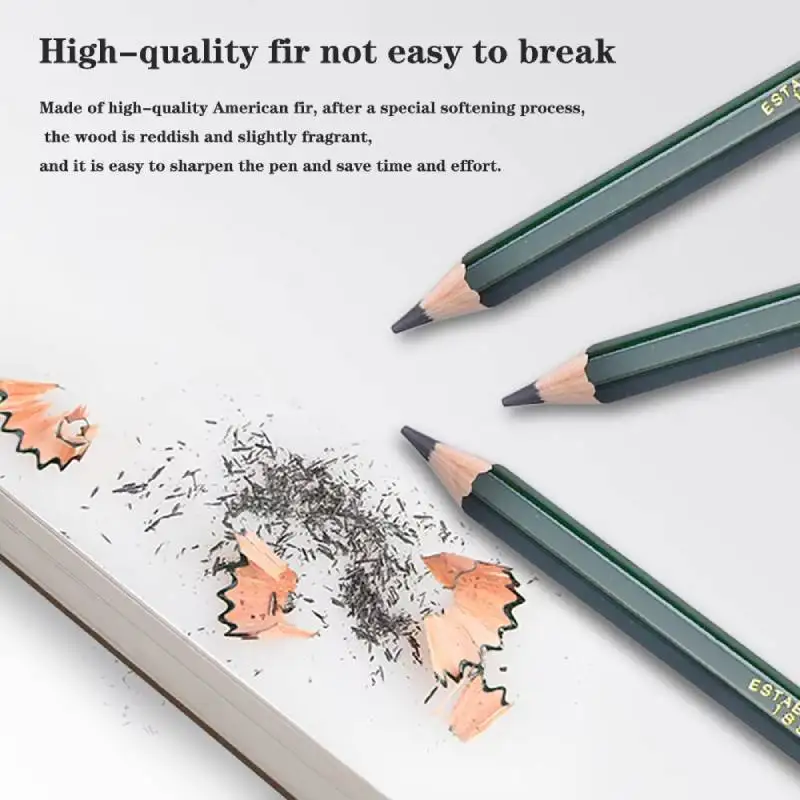 Uni Professional Pencil Sketching Sets 20 Grayscale Graphite Lead Anti-Fatigue Hexagonal Rod