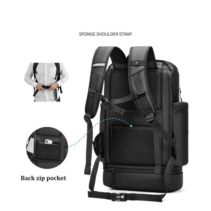 Large capacity travel For Men backpack trekking Mountaineering bag outdoor waterproof Laptop Backpack creative With shoe bag 5