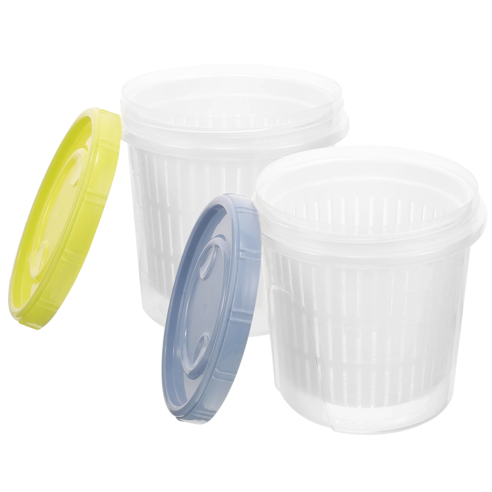 

2 Pcs Pickle Jar Airtight Strainer Small Olive Containers Kimchi Fermenting Pp with Lid