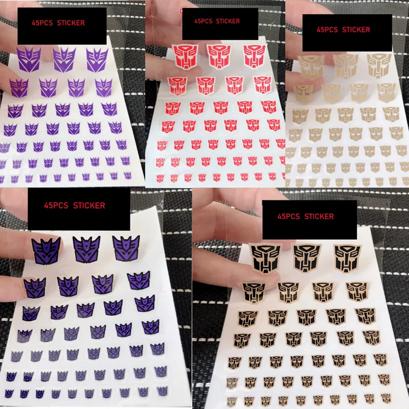IN STOCK  45pcs Transformation robot toys G1 sticker Symbol Decal for Custom DIY Toys Accessories Decoration