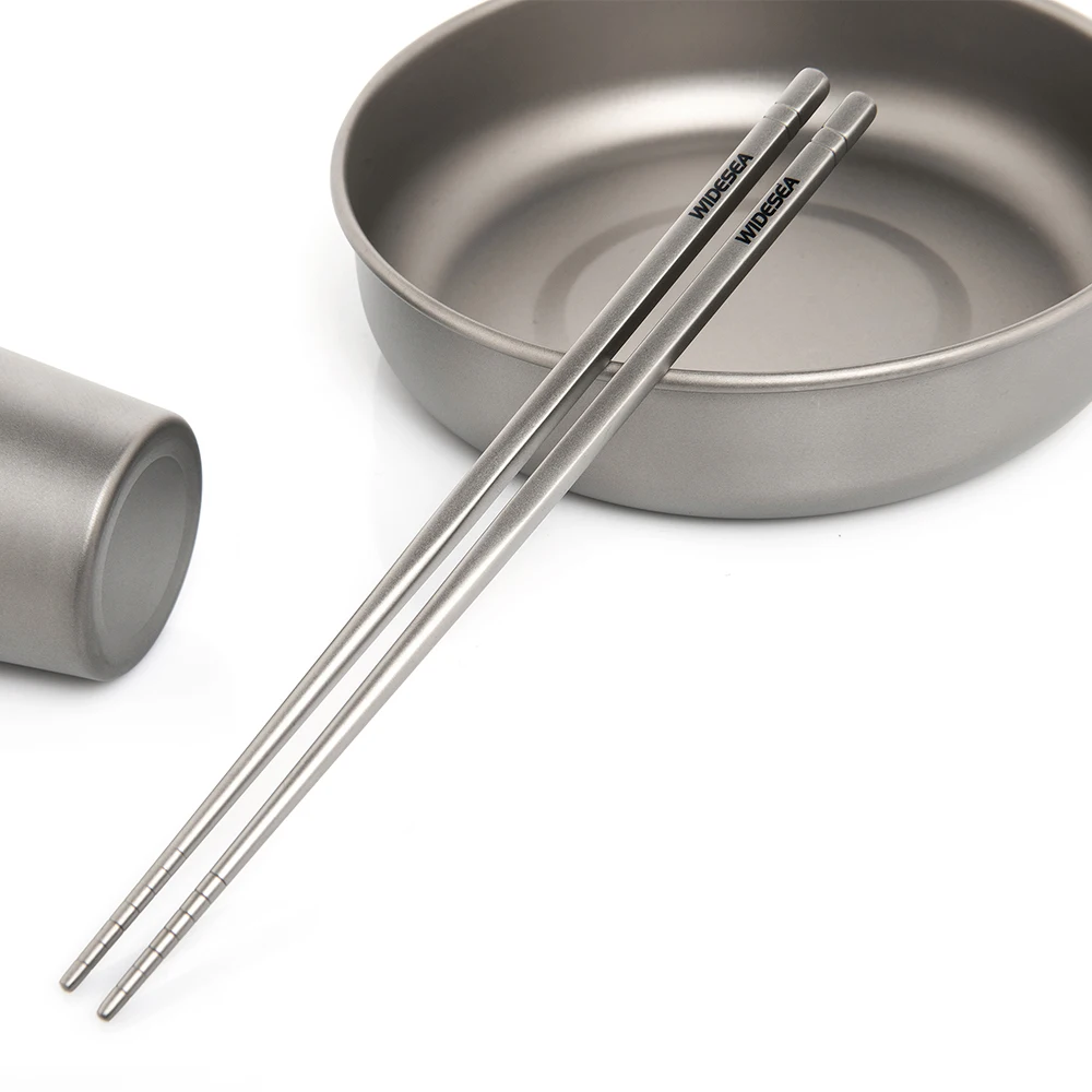 Camping Titanium Chopsticks Detachable Tableware Hiking Traveling Picnic Equipment Supplies Dinnerware