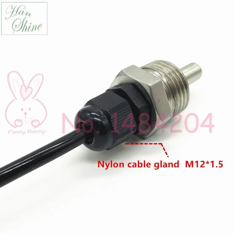 temperature sensor PT1000 Pt100 SUS304 Housing Platinum Resistance BSP G1/2" Thread Probe DIA = 7mm L = 20 50 100 150mm 1.5m Cable,temperature sensor