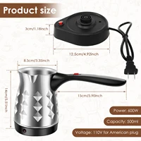 Cafetière turque de 500 ML, cafetière électrique en acier inoxydable avec poignée pliante, pour le bureau et la maison 3