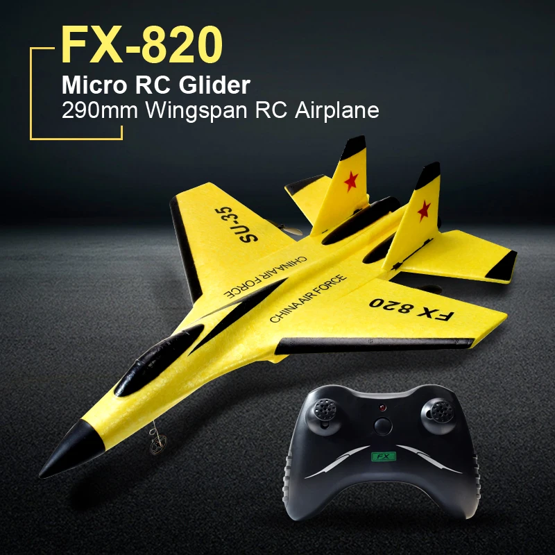 SU35 FX-620 FX820 Glider RC Airplane Hand Throwing EPP Foam Aircraft Electric 2.4G Remote Control RC Plane Toys For Children 2