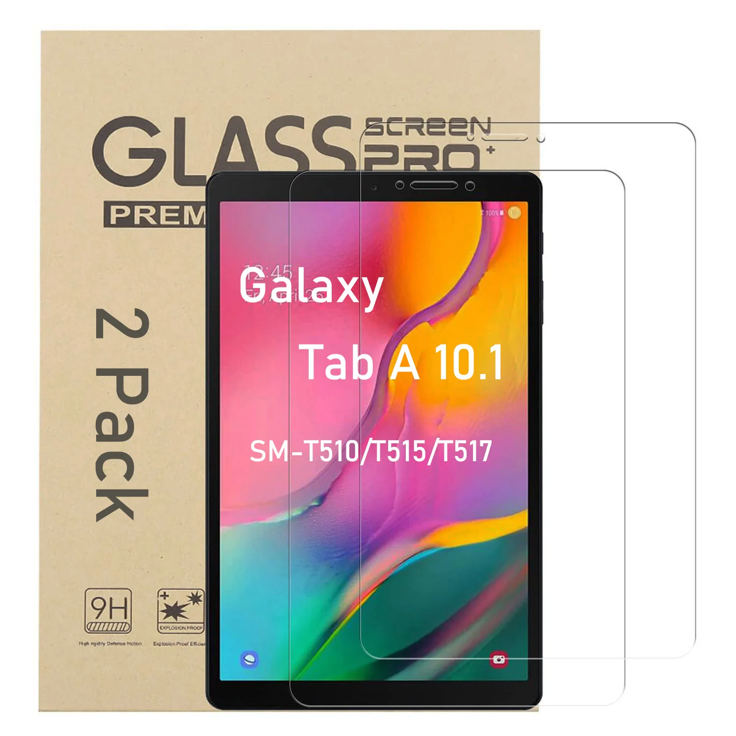 NEW'C Lot de 2, Protection Écran en Verre Trempé pour Samsung Galaxy Tab A  2019 10,1 SM-T510 SM-T515, Film Protection écran - Anti Rayures (0,33mm HD  Ultra Transparent) : : Informatique