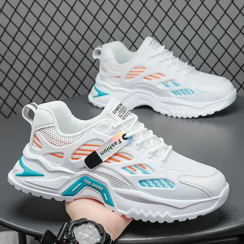

Autumn men's shoes, new breathable mesh shoes, men's trend, versatile, little white shoes, platform sneakers, casual dad shoes