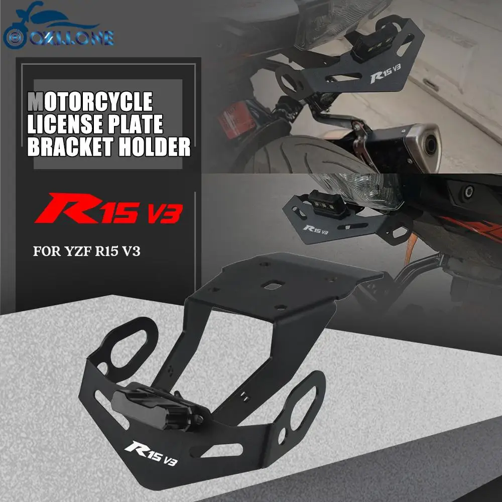 

FOR YAMAHA YZF R15 V3 YZF-R15 2017 2018 2019 2020 Motorcycle Accessories License Plate Bracket Holder with LED Indicator Light