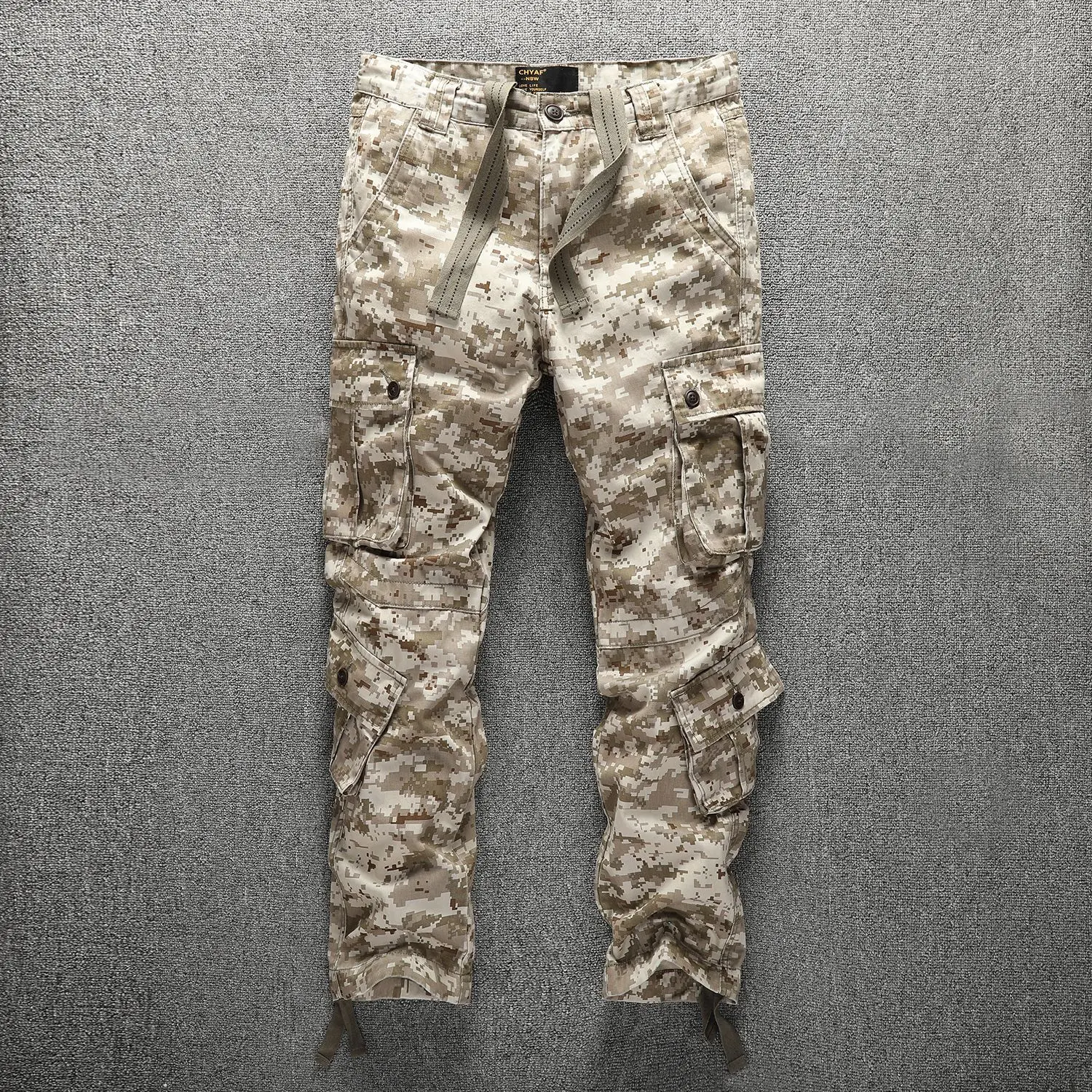 

Men's Cargo Pants Safari Style Tactical Camo Full Length Pants Autumn/Spring Cotton Casual Pants Military Training Pants