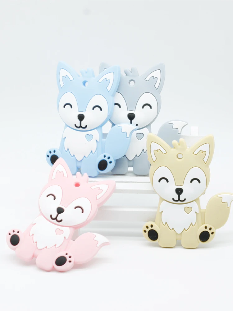 Description Picture 5 of itemSilicone Mini Fox Baby Pacifier Pendants Food Grade Silicone Bead Rodent Animal Baby Teether Tiny Rod Children's Goods Toy