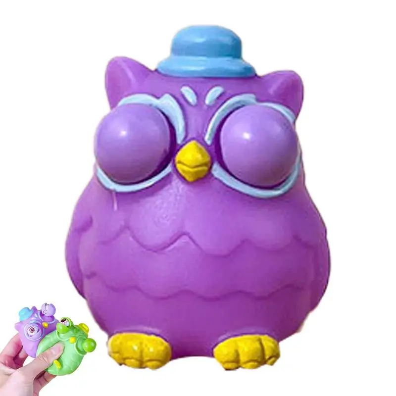 

Cartoon Owl Eye Popping Toy Funny Stress Relief Anti Anxiety Sensory Squeeze Toy Great Holiday Gift for Children Color Random