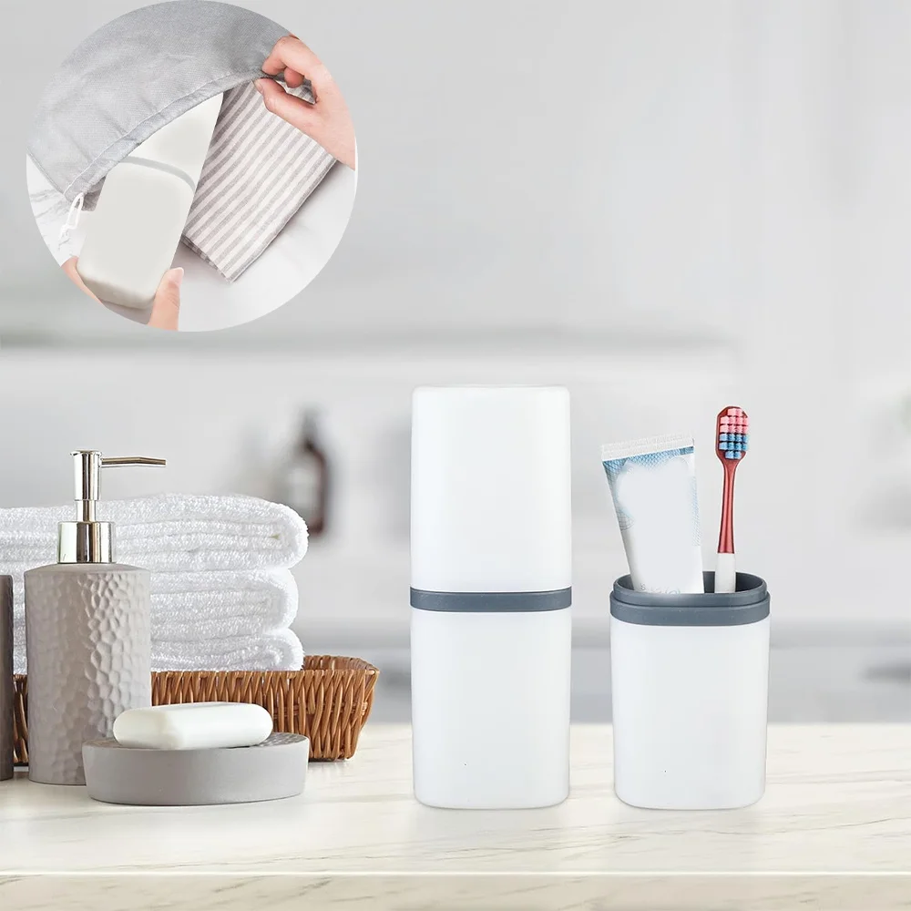 Portable Dustproof Toothbrush Storage Fall Prevention Large Capacity for Comb Shaver Travel Accessories Walls Pattern