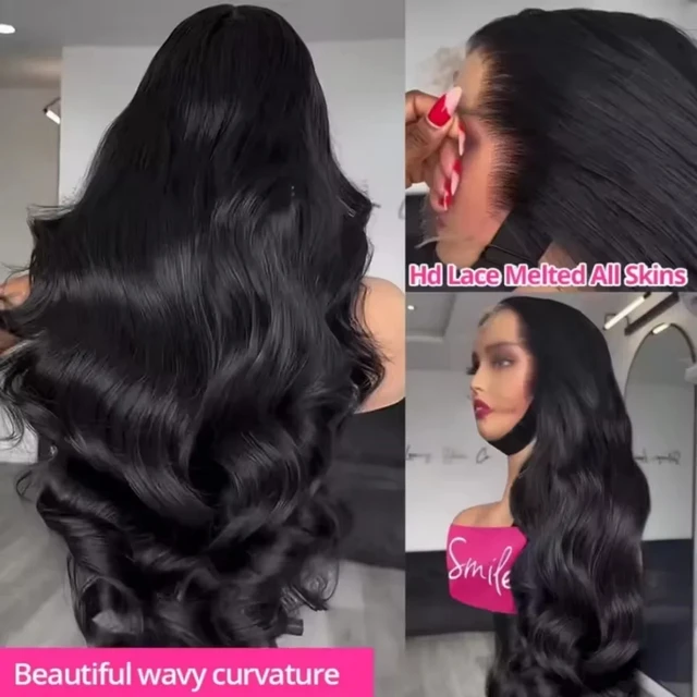 Perruque en cheveux humains vietnamiens, densité 230%, avec dentelle frontale 13x4, dentelle frontale transparente HD 13x6, effet Body Wave et Water Wave, pré-épilée, 30 38 pouces, perruque 360 Full Lace 5