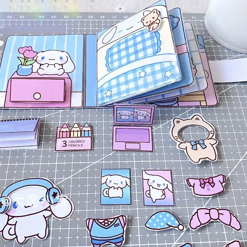 

Kawaii Sanrio АНИМЕ DIY тихий Материал книги милый Kuromi Pompompurin Cinnamoroll мультфильм оживленная книга оригинальность детские подарки