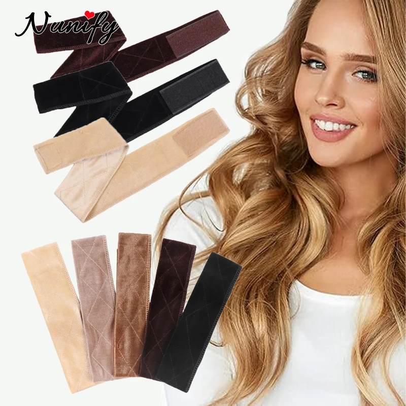 57Cm Flexible Velvet Wig Grip Band With Magic Strap Comfortable Head Band Hold Hair Accessories Hair Scarf For Wearing Under Wig