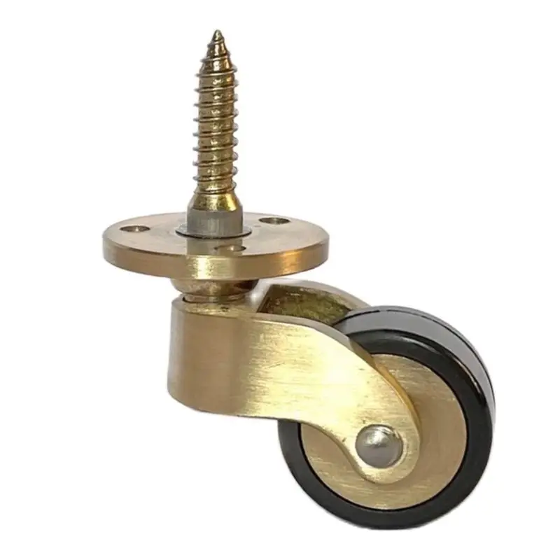 

4PCS/Lot Brass Screw Casters Heavy Duty, Floors Protector Casters Wheels, Rubber Casters Wheels for Chairs/Tables/Furniture