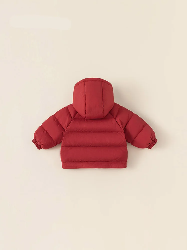 Children's Embroidery Down Jacket New Baby White Duck Down Hooded Coat For Winter Fashion Vintage Buckle Design Clothes